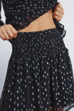 Springfield Falda smock lurex negro Discount