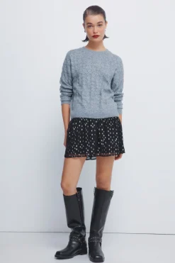 Springfield Falda smock lurex negro Discount