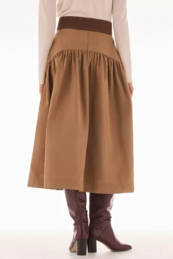 TFP by Tamara Falcó Falda tafeta abullonada Beige Outlet