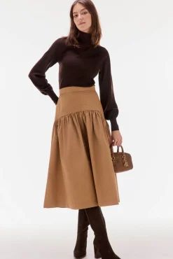 TFP by Tamara Falcó Falda tafeta abullonada Beige Outlet