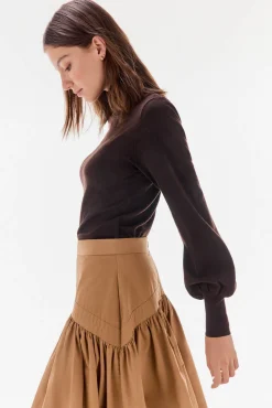 TFP by Tamara Falcó Falda tafeta abullonada Beige Outlet