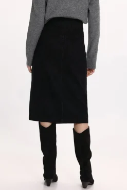 Vila Falda vaquera midi Negro Online