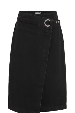 Vila Falda vaquera midi Negro Online