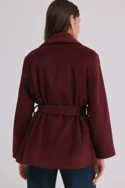 Hoss Intropia Filippa. Abrigo con cinturón Vino Clearance