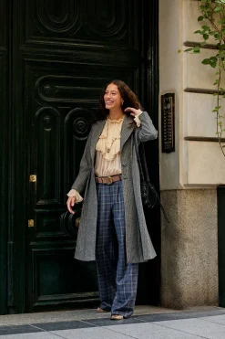 Hoss Intropia Fiona. Abrigo a rayas Gris Discount