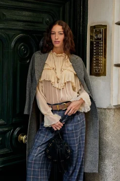 Hoss Intropia Fiona. Abrigo a rayas Gris Discount