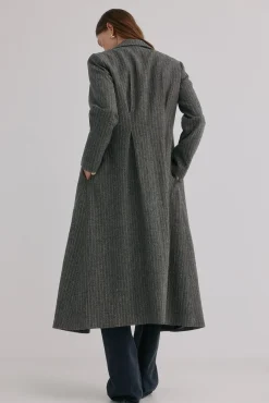 Hoss Intropia Fiona. Abrigo a rayas Gris Discount