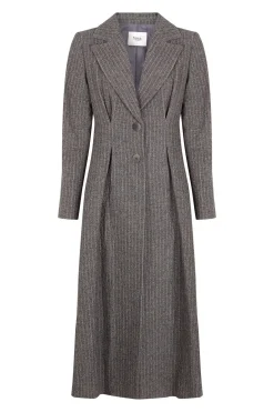 Hoss Intropia Fiona. Abrigo a rayas Gris Discount