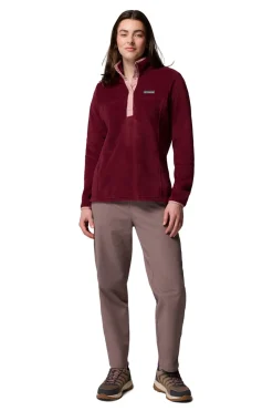 Columbia Forro polar con cierre medio burdeos New