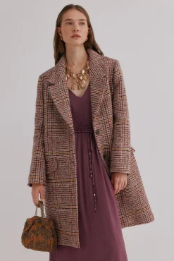 Hoss Intropia Frida. Abrigo a cuadros Estampado Marron Outlet