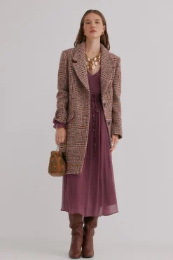 Hoss Intropia Frida. Abrigo a cuadros Estampado Marron Outlet