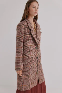 Hoss Intropia Frida. Abrigo a cuadros Estampado Marron Outlet