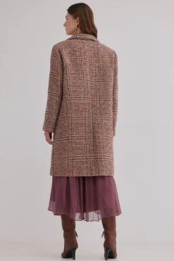 Hoss Intropia Frida. Abrigo a cuadros Estampado Marron Outlet