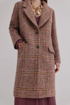 Hoss Intropia Frida. Abrigo a cuadros Estampado Marron Outlet