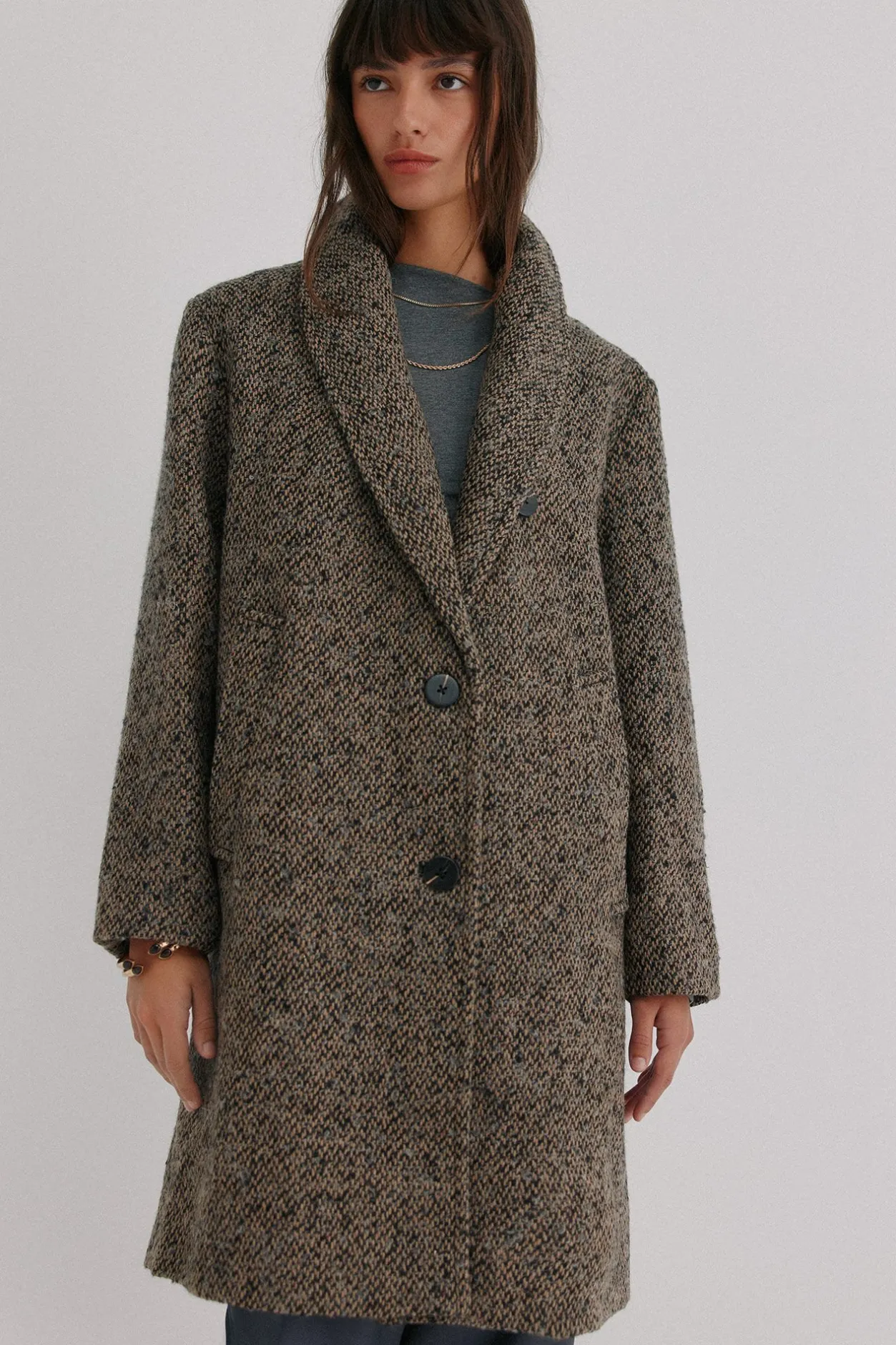 Hoss Intropia Fátima. Abrigo con solapa Marfil Best