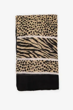 Cortefiel Fular animal print Estampado marrón Discount