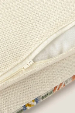 Textura Funda cojín bordado geométrico naranja