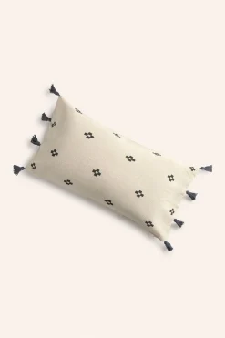 Calma House Funda de cojín rectangular de algodón Kobe amarillo