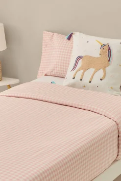 Textura Funda nordica tejida cuadros vichy rosa Sale