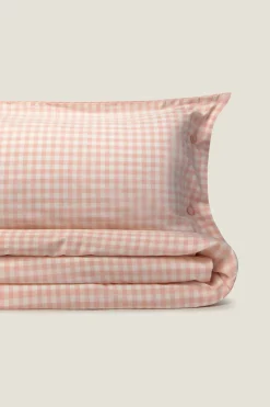 Textura Funda nordica tejida cuadros vichy rosa Sale