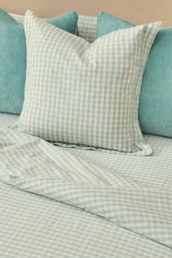 Textura Funda nórdica de cuadros vichy turquesa Clearance