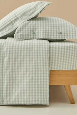 Textura Funda nórdica de cuadros vichy turquesa Clearance