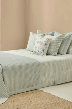 Textura Funda nórdica de cuadros vichy turquesa