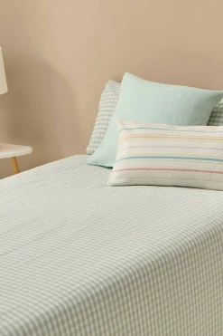 Textura Funda nórdica de cuadros vichy turquesa