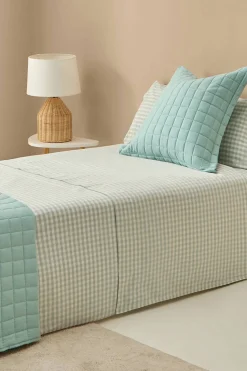 Textura Funda nórdica de cuadros vichy turquesa