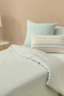 Textura Funda nórdica de cuadros vichy turquesa