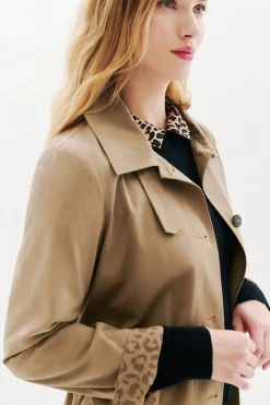 Caroll Gabardina abotonada Beige Sale