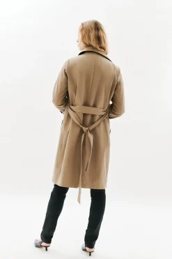 Caroll Gabardina abotonada Beige Sale