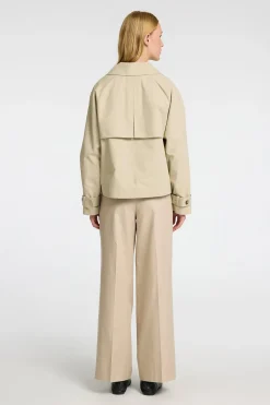 Selected Gabardina corta 100% algodón Beige Hot