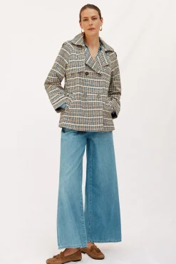 Cortefiel Gabardina corta con vuelo Multicolor New