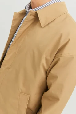 Jack & Jones Gabardina cuello italiano marr&oacute;n Sale