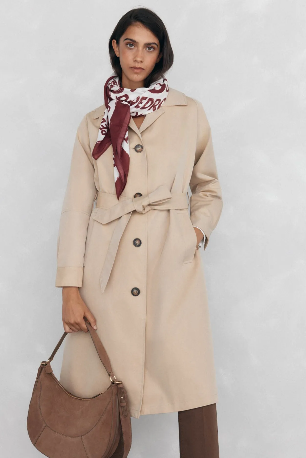 Pedro del Hierro Gabardina larga Beige Best