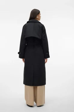 Vero Moda Gabardina larga básica Negro Clearance