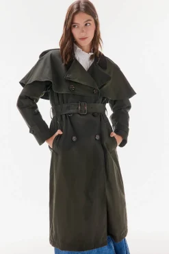 TFP by Tamara Falcó Gabardina larga encerada Verde