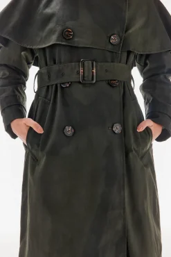 TFP by Tamara Falcó Gabardina larga encerada Verde