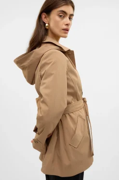 Vero Moda Gabardina midi Marrón oscuro Sale