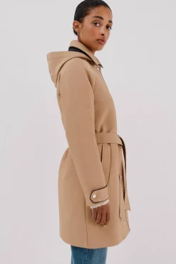 Cortefiel Gabardina satinada capucha desmontable Arena Hot