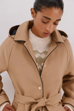 Cortefiel Gabardina satinada capucha desmontable Arena Hot