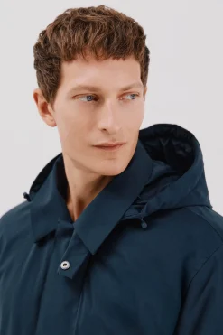 Cortefiel Gabardina técnica Azul marino Clearance