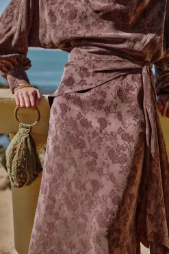 Hoss Intropia Ágatha. Vestido jacquard Marron oscuro