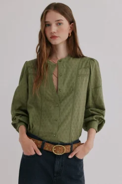 Hoss Intropia Genevieve. Blusa romántica Kaki Online