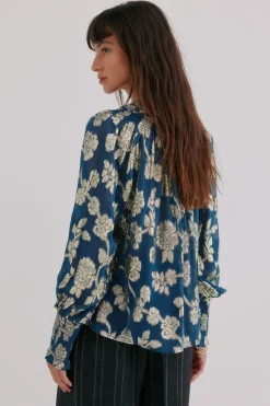 Hoss Intropia Gianna. Blusa jacquard Azul marino Clearance