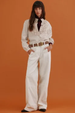 Hoss Intropia Gina. Blusa a cuadros Marfil Discount