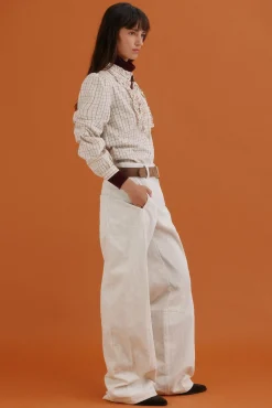 Hoss Intropia Gina. Blusa a cuadros Marfil Discount