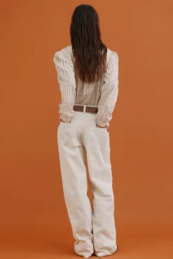 Hoss Intropia Gina. Blusa a cuadros Marfil Discount