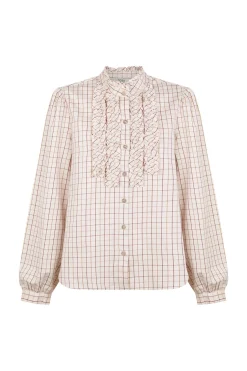 Hoss Intropia Gina. Blusa a cuadros Marfil Discount